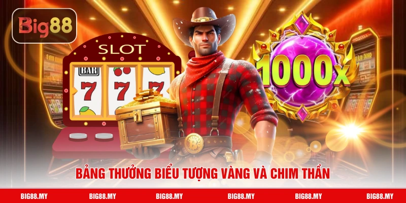 Bảng thưởng biểu tượng vàng và chim thần