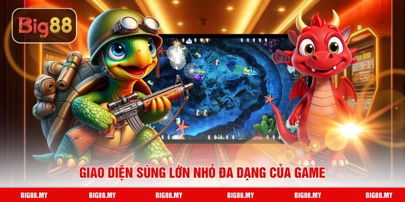 Giao diện súng lớn nhỏ đa dạng của game