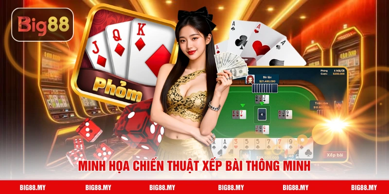 Minh họa chiến thuật xếp bài thông minh